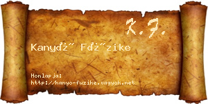 Kanyó Füzike névjegykártya